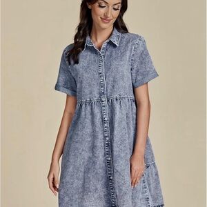 Denim Short Sleeve Dress